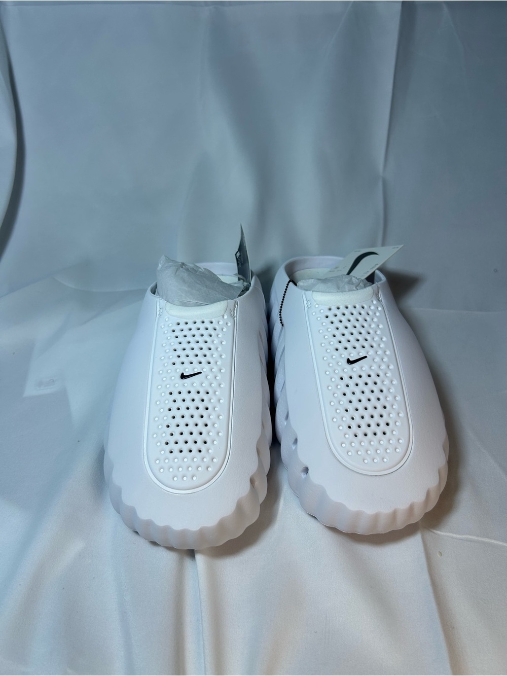 Nike Kids White Slip-On Perforated Clog Sneakers